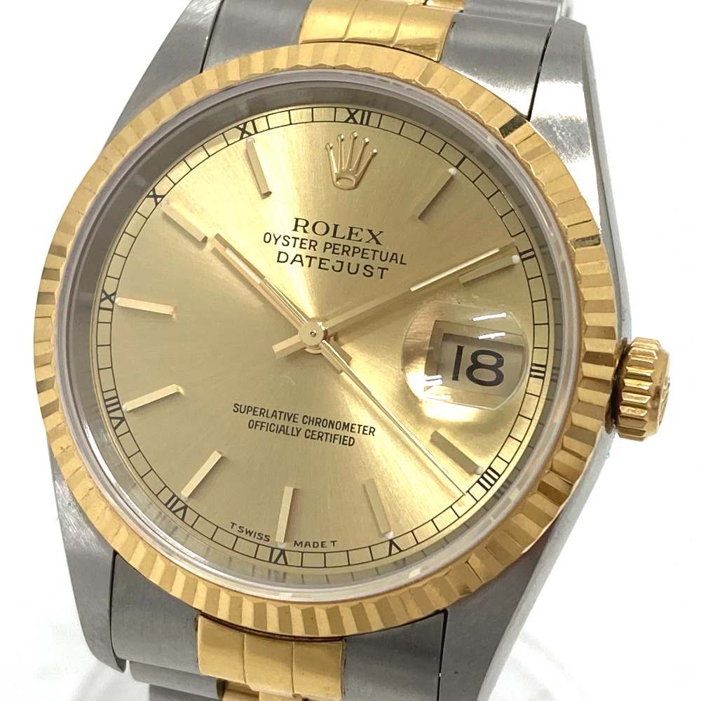 ROLEX【ロレックス】 16233 デイトジャスト オイスターパーペチュアル デイト T番 自動巻き 腕時計 SS/18K メンズ