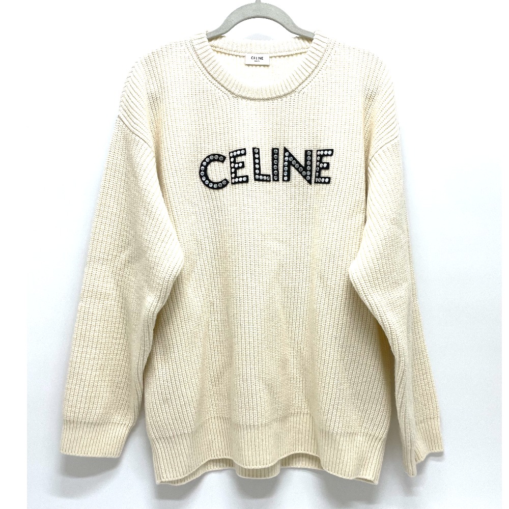 CELINE【セリーヌ】 スタッズロゴ 22SS オーバーサイズ リブ編み ニット セーター ウール メンズ